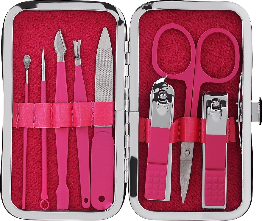 Манікюрний набір, 8 предметів, рожевий - Rolling Hills Manicure Set — фото N2
