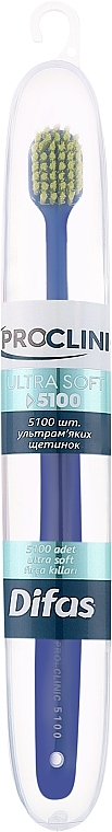 Зубная щетка "Ultra Soft" 512063, темно-синяя с салатовой щетиной, в кейсе - Difas Pro-Clinic 5100 — фото N1