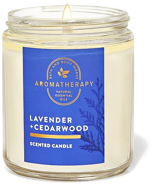 Аромасвічка - Bath & Body Works Lavender Cedarwood Scented Candle — фото N1