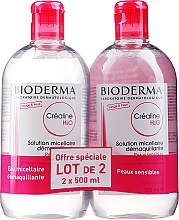 Парфумерія, косметика Набір - Bioderma Crealine H2O Solution Micellaire (micel/water/2x500ml)