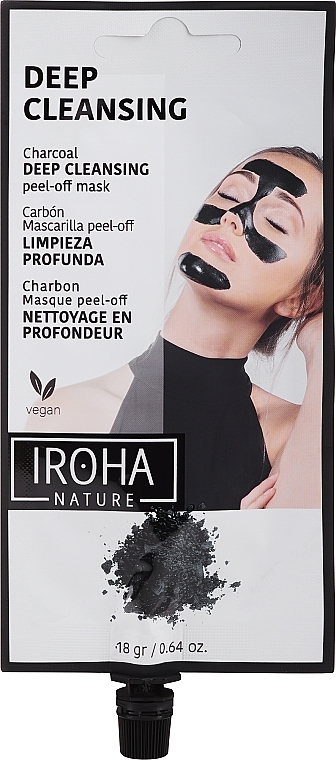 Отшелушивающая маска для лица с углем и фруктовыми экстрактами - Iroha Nature Detox Peel Off Face Mask — фото N1