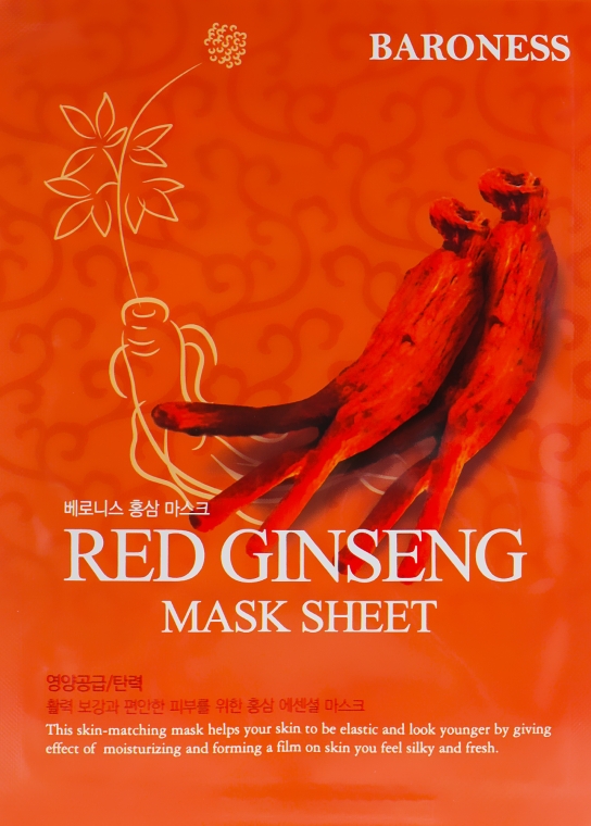 Тканевая маска с экстрактом женьшеня - Beauadd Baroness Mask Sheet Red Ginseng