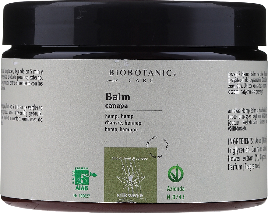 Бальзам для волосся з олією насіння конопель - BioBotanic Silk Wave Hemp Balm — фото N1
