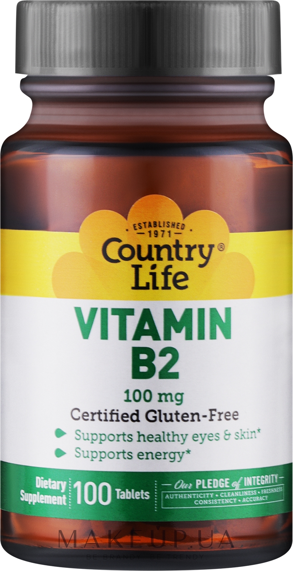 Витамин В2, 100 мг - Country Life itamin B2 100 mg — фото 100шт