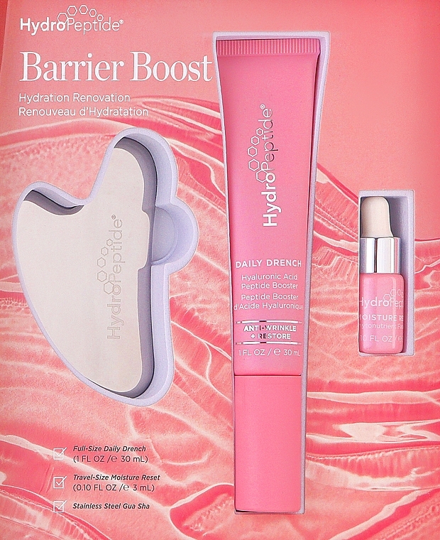 Набор - HydroPeptide Barrier Boost Kit (f/lot/30ml + f/oil/3ml + gua/sha/1pc) — фото N1