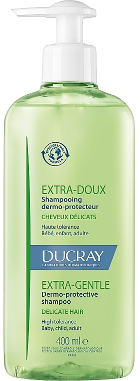 Шампунь захисний для частого застосування - Ducray Cheveux Delicats Extra-Doux Shampooing Dermo-Protecteur — фото N2