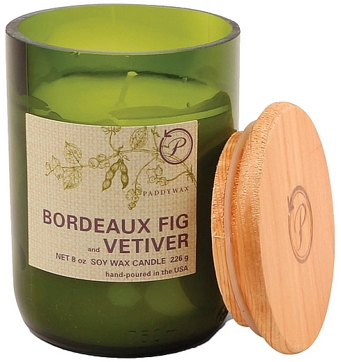 Ароматическая свеча "Инжир и ветивер" - Paddywax Eco Green Recycled Glass Candle Bordeaux Fig & Vetiver — фото N1
