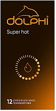 Презервативи з крапками та ребрами, із змащувачем з зігріваючим ефектом - Dolphi Super Hot — фото N2