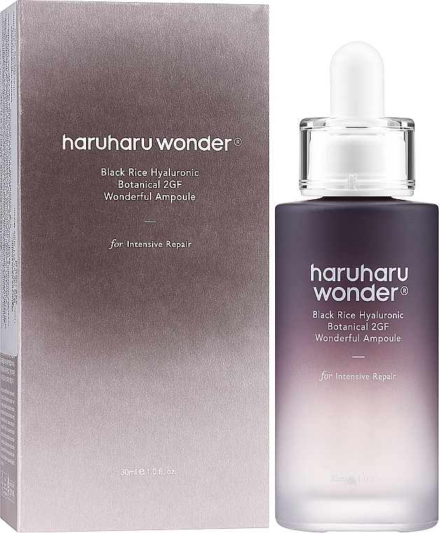Антивозрастная ампула для лица - Haruharu Wonder Black Rice Hyaluronic Botanical 2GF Wonderful Ampoule — фото N2