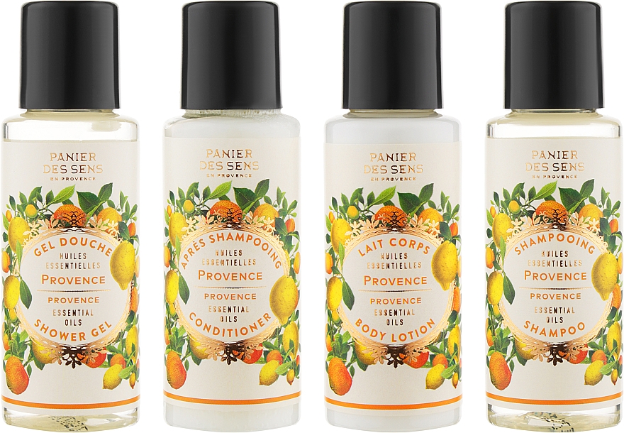 Набір для подорожей "Прованс" - Panier des Sens Travel Set Provence (sh/gel/40ml + shmp/40ml + lot/40ml + cond/40ml) — фото N2