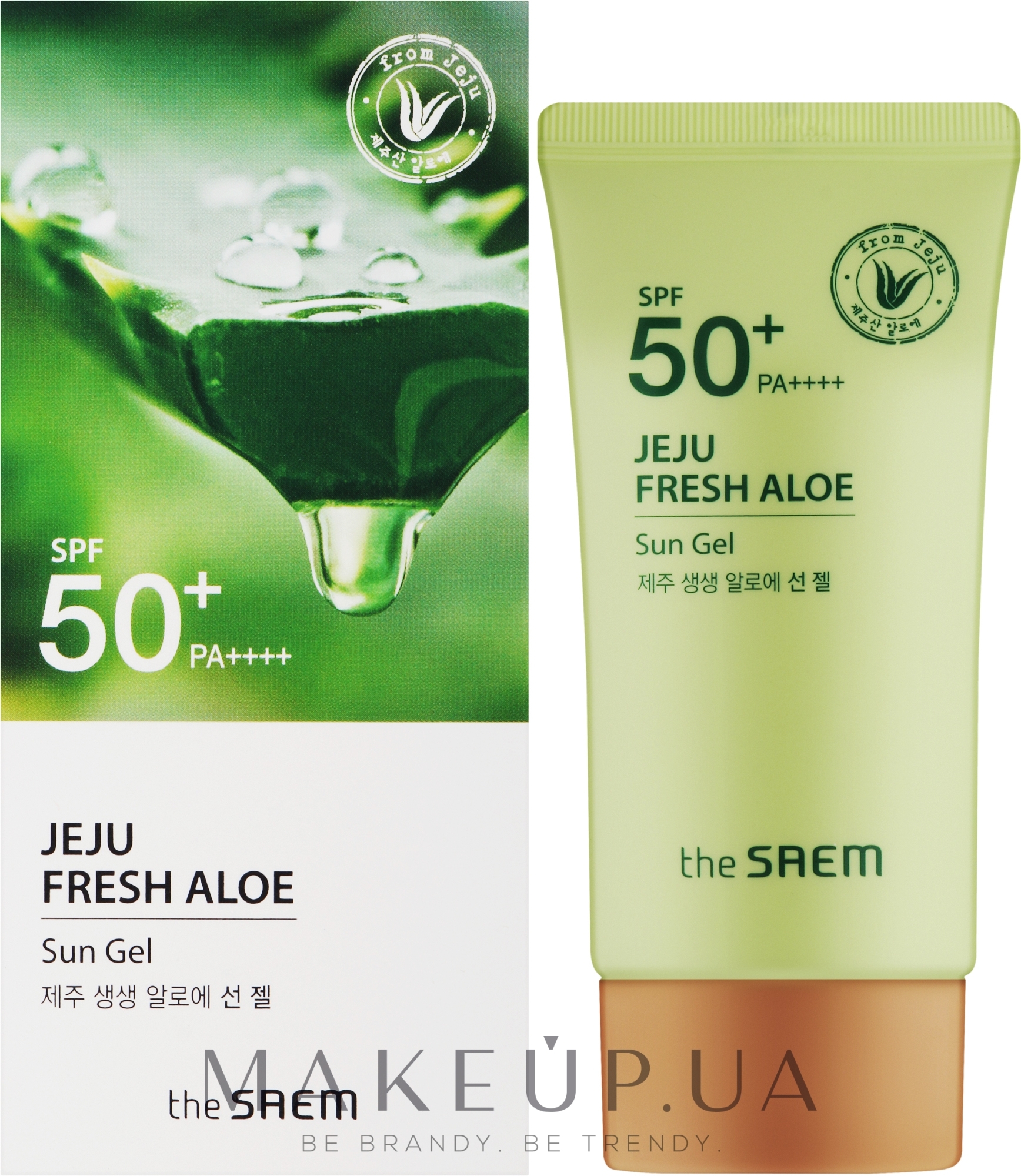 Сонцезахисний крем-гель з алое - The Saem Jeju Fresh Aloe Sun Gel SPF50+ PA++++ — фото 50g