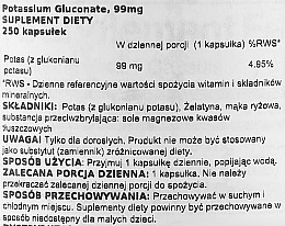 Мінеральна добавка "Глюконат калію", 99 мг, 250 шт. - Swanson Ultra Potassium Gluconate — фото N2