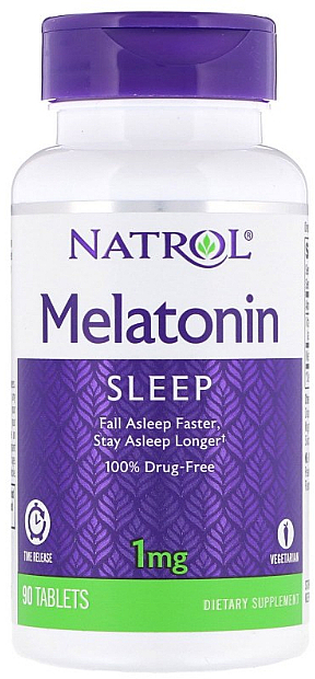 Мелатонін, 1 mg, повільне вивільнення - Natrol Melatonin Sleep — фото N1