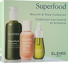 Духи, Парфюмерия, косметика Набор "Трио Superfood питание и сияние кожи" - Elemis Superfood Nourish & Glow Collection (gel/200ml +cr/60ml + oil/15ml)