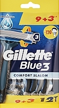 УЦЕНКА Набор одноразовых станков для бритья, 12 шт - Gillette Blue 3 Comfort Slalom * — фото N9