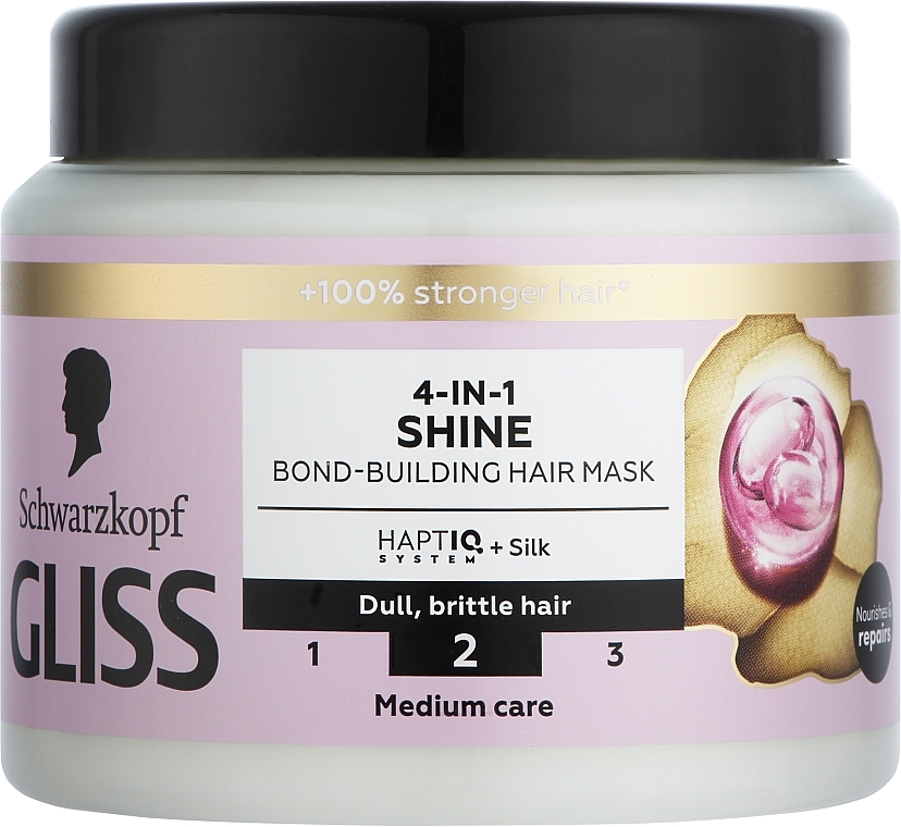 Маска 4-в-1 для поврежденных, окрашенных волос - Gliss Kur 4-In-1 Shine Bond-Building Hair Mask — фото N1