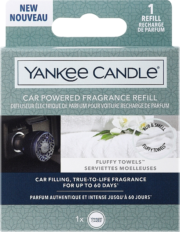 Ароматизатор для автомобіля - Yankee Candle Powered Car Fragrance Refill Fluffy Towels (змінний блок) — фото N1
