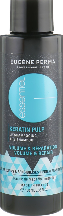 Шампунь для объема тонких и поврежденных волос - Eugene Perma Essentiel Keratin Pulp Control Volume&Repair — фото N1