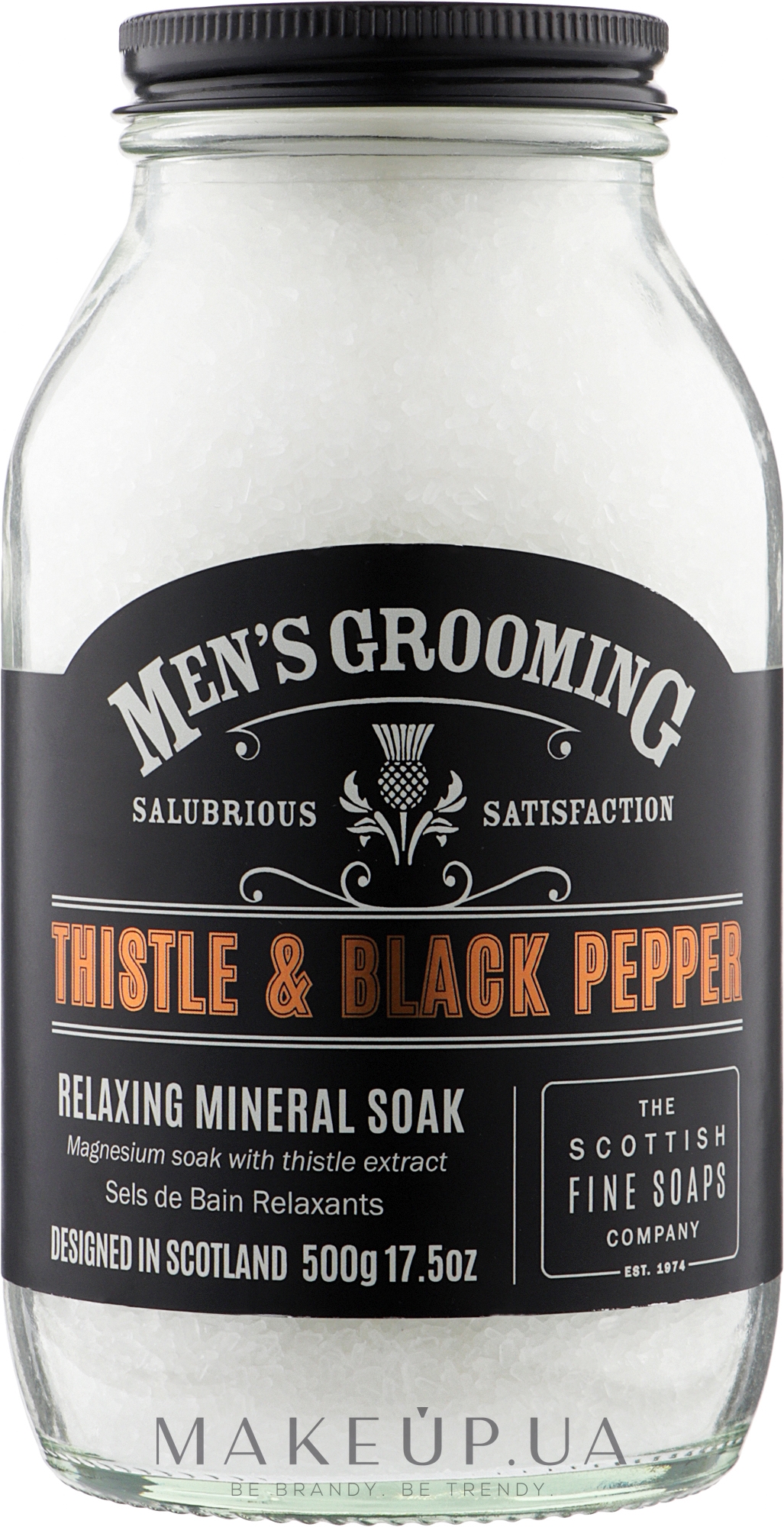 Соль для ванн - Scottish Fine Soaps Men`s Grooming Thistle & Black Pepper Bath & Muscle Soak — фото 500g