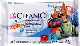 Парфумерія, косметика Дитячі вологі серветки, 15 шт. - Cleanic Junior Wipes Hot Wheels 2