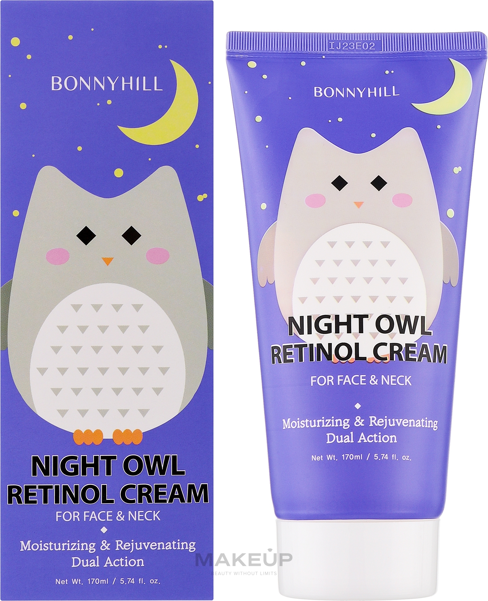 Крем для обличчя та шиї з ретинолом - Bonnyhill Night Owl Retinol Cream — фото 170ml
