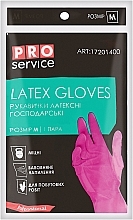 Перчатки латексные хозяйственные, размер M, розовые - PRO service Professional — фото N1