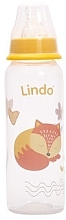 Бутылочка для кормления с силиконовой соской, 250 мл, желтая - Lindo Li143 — фото N1