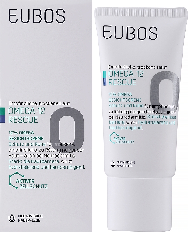 Питательный крем для лица - Eubos Omega 3-6-9 12% Face Cream Defensil — фото N2