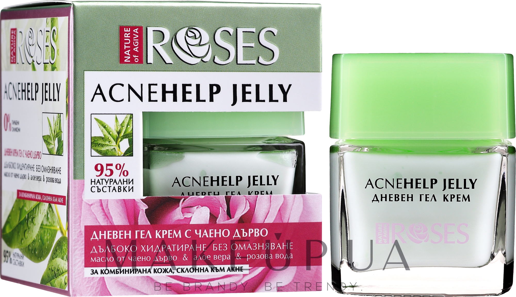 Денний крем-гель з олією чайного дерева - Nature of Agiva Roses Acnehelp Jelly Daily Cream — фото 50ml
