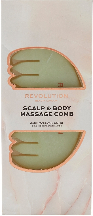 Нефритовая расческа для массажа кожи головы и тела - Revolution Skincare Jade Scalp & Body Massage Comb — фото N2