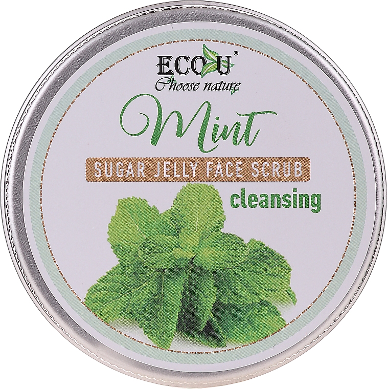 Очищувальний скраб для обличчя з м'ятою і цукровим желе - Eco U Cleansing Mint Sugar Jelly Face Scrub — фото N1
