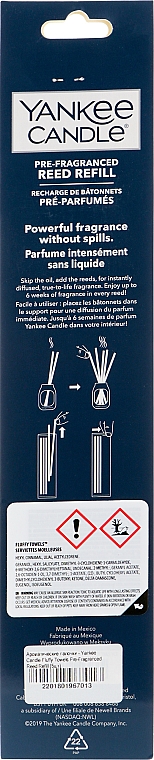 Ароматические палочки - Yankee Candle Fluffy Towels Pre-Fragranced Reed Refill — фото N2