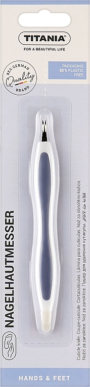 Нож для удаления кутикулы, бледно-синий - Titania Softtouch — фото N1
