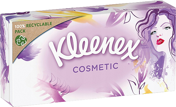 Салфетки бумажные в коробке "Cosmetic", 80 шт., дизайн 1 - Kleenex — фото N1