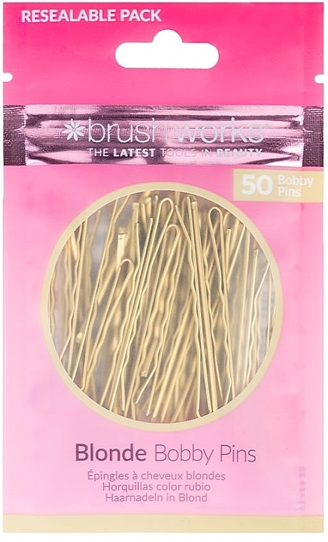 Шпильки-невидимки для волосся, золотисті - Brushworks Blonde Bobby Pins — фото N1