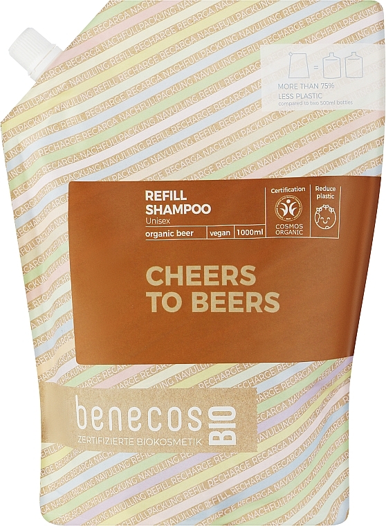 Шампунь для волосся - Benecos Unisex Organic Beer Shampoo (дой-пак) — фото N1