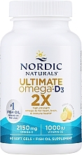 Пищевая добавка со вкусом лимона "Омега 2X + витамин D3", 2150 мг - Nordic Naturals Omega 2X With Vitamin D3 — фото N1