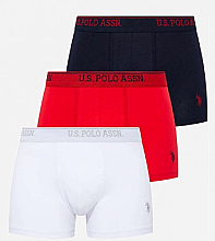 Трусы-шорты, 3шт, red, navy, white - U.S. Polo Assn. — фото N1