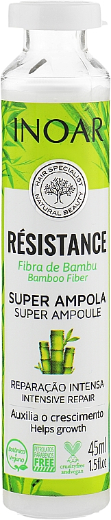 Ампула для ламинирования волос "Бамбук & аланин" - Inoar Resistance Bamboo Fiber Super Ampoule