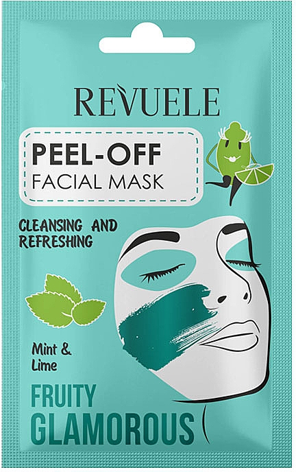 Маска-плівка для обличчя "М'ята і лайм" - Revuele Fruity Glamorous Peel-off Facial Mask Mint&Lime — фото N1