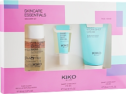 Духи, Парфюмерия, косметика Набор для ухода за кожей - Kiko Milano Skincare Essentials Discovery Kit (cr/35ml + eye/cr/5ml + micel/water/50ml)