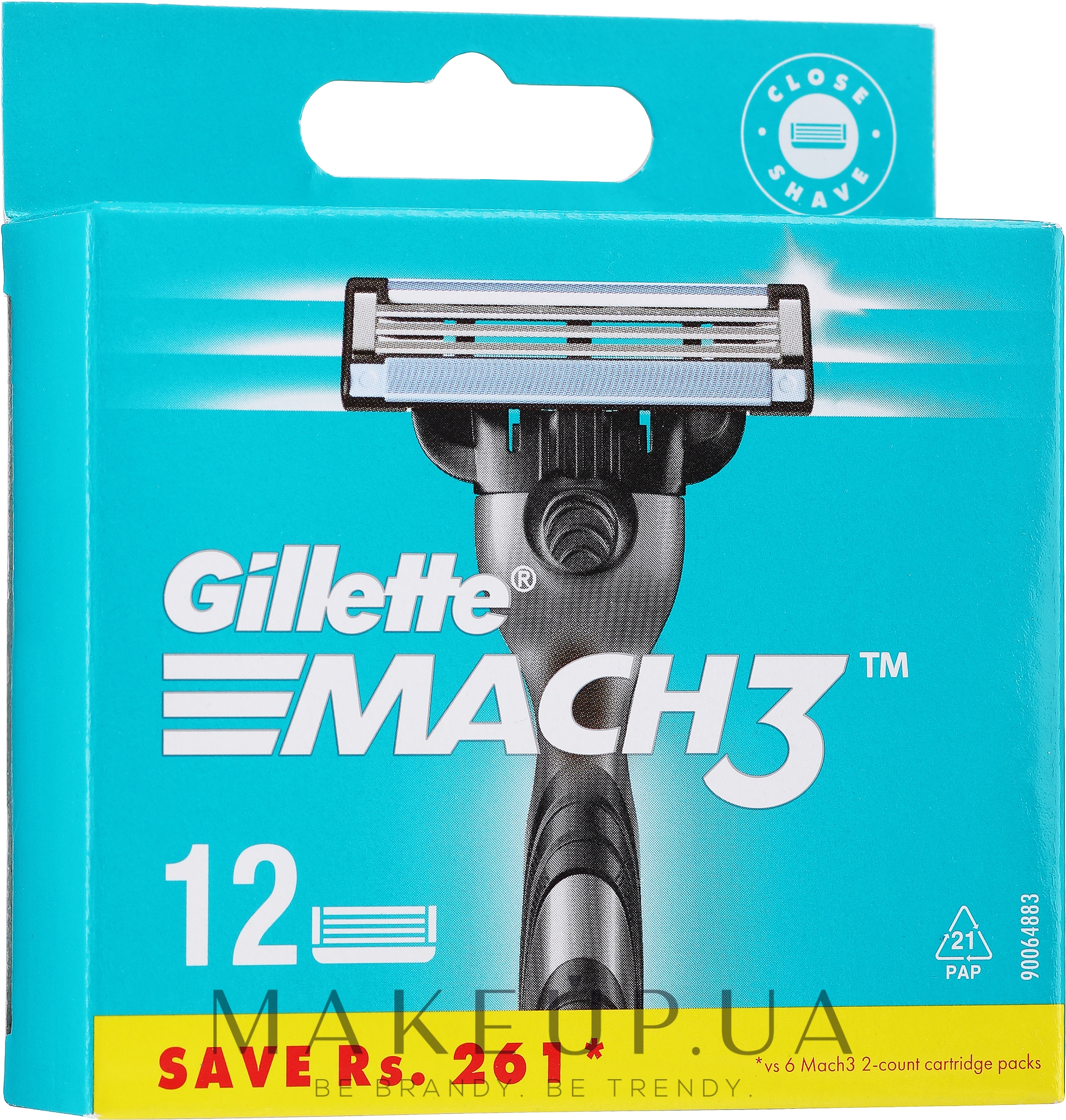 Сменные кассеты для бритья, 12 шт. - Gillette Mach3 XXL — фото 12шт
