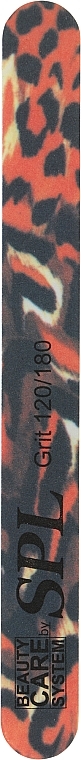 Пилка для ногтей 120/180, DF-505, прямая, темная в пятнышка - SPL Design Nail File — фото N1