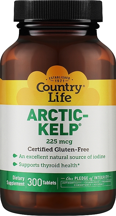 Натуральная добавка "Норвежская ламинария" - Country Life Arctic Kelp — фото N1