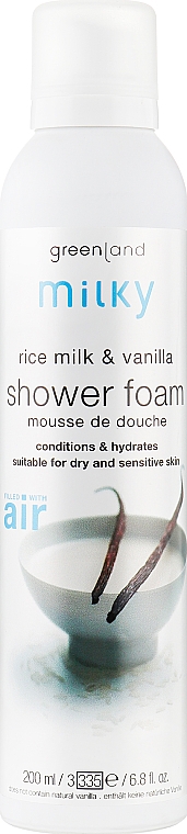 Мусс Для Душа "Рисовое МолочкоВаниль" - Greenland Milky Shower Mousse Rice Milk & Vanilla — фото N1