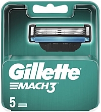 Сменные кассеты для бритья, 5 шт. - Gillette Mach3 — фото N1