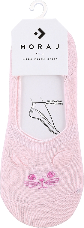 Носки-следки хлопковые женские, розовые - Moraj — фото N1