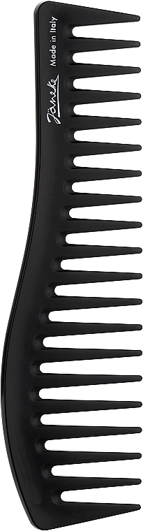 Хвилястий гребінець для нанесення гелю, 18 см, чорний - Janeke Professional Wavy Comb For Gel Application — фото N1