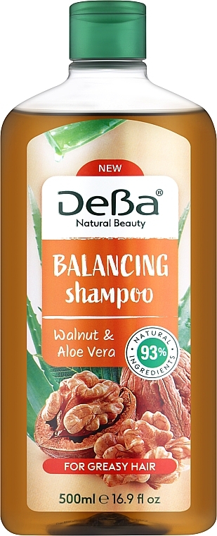 Балансувальний шампунь з волоським горіхом і алое вера - DeBa Natural Beauty Balancing Shampoo — фото N1