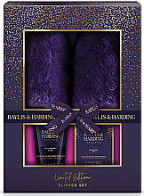 Духи, Парфюмерия, косметика Набор - Baylis & Harding Mulberry Fizz Slipper Gift Set (bath/salt/100g + lot/140ml + slippers)